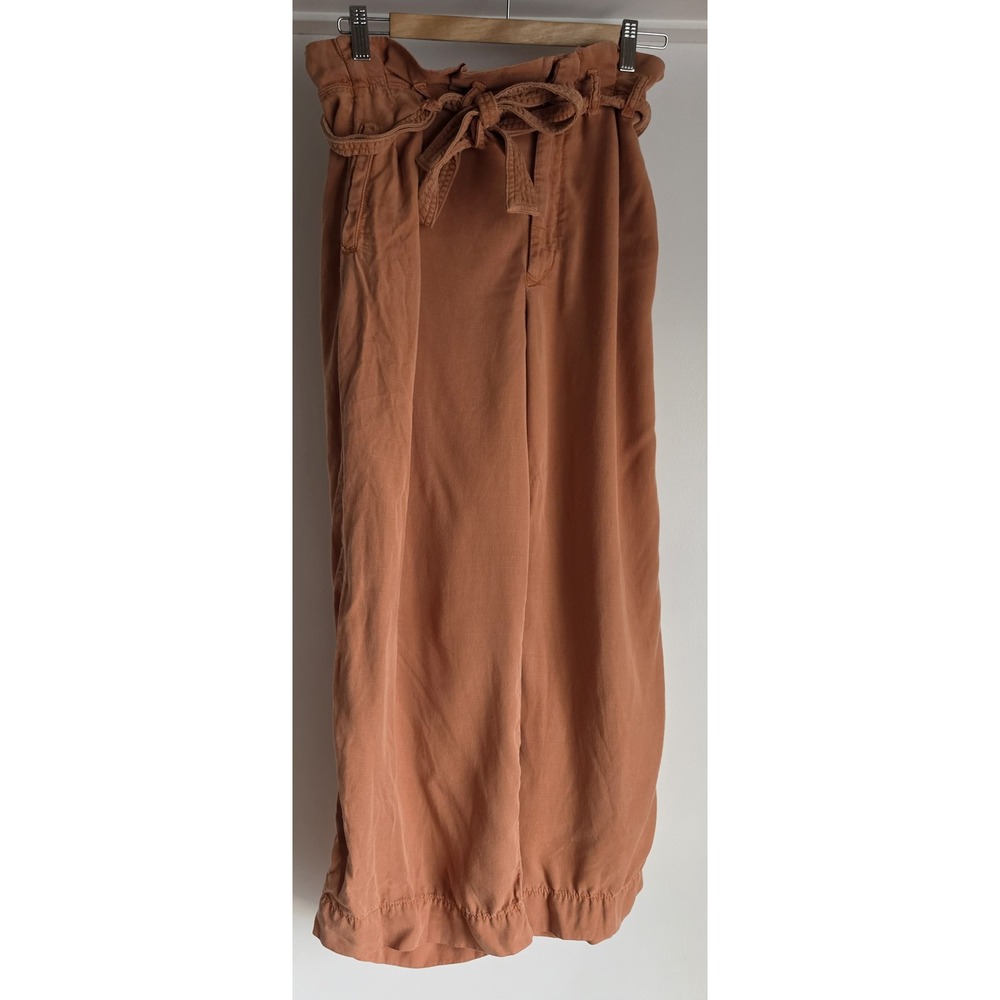 Anthropologie Women Pants Size 4 Orange Solid Casual Straight Trousers Slacks